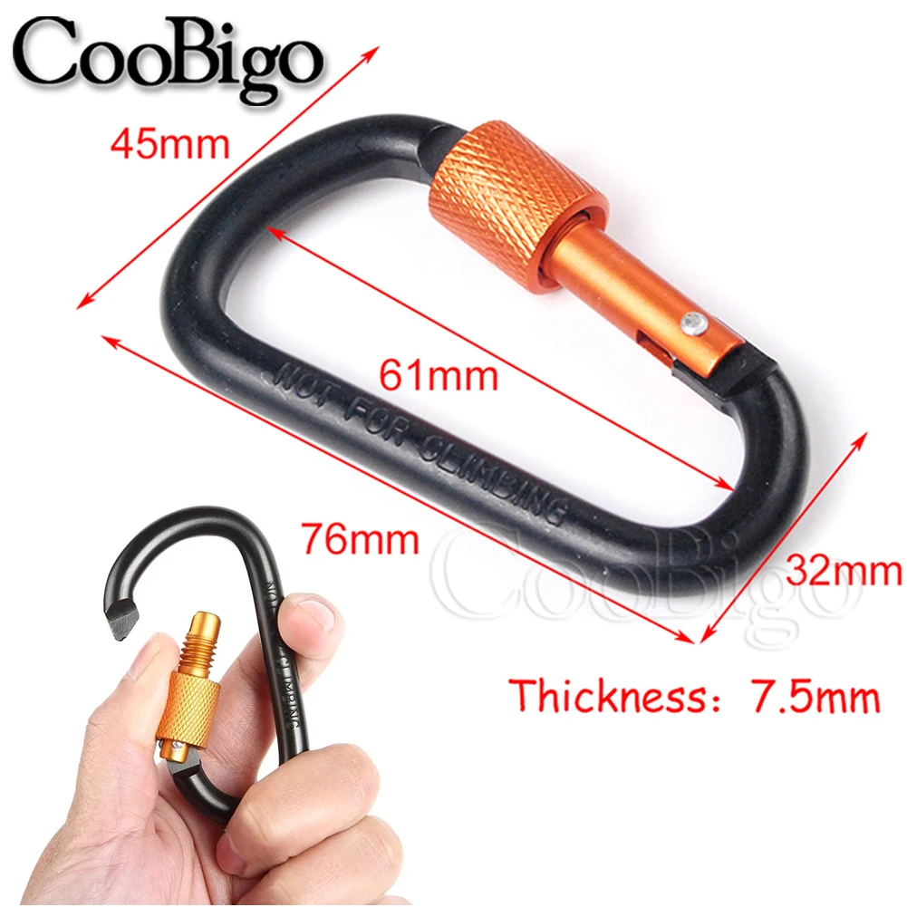 Keychain Carabiner Clip D Ring Buckle Keyring Snap Hook Backpack Locking Clasp Camping Karabiner Hiking Survival Gear Travel Kit
