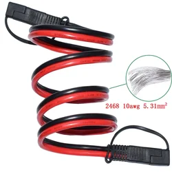 100cm 5.3mm² 10AWG SAE to SAE Quick Disconnect with Cap Power Automotive Panel Extension Cable For Solar Panels Battrey