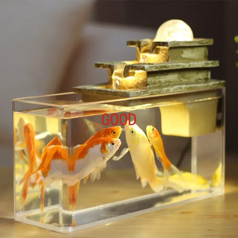 Fish Globe Sala de estar Pequeño Mini Escritorio Pasillo Anillo Rectangular