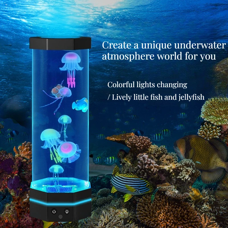 

Suspended Dynamic Rainbow Jellyfish Fish LED Atmosphere Ornament USB Dreamy Advanced Home Decoration Crafts