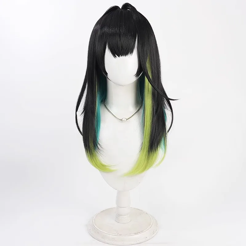 Arknight – perruques de Cosplay Mon3tr de 50cm de Long pour femmes, cheveux synthétiques résistants à la chaleur, perruque de fête de couleurs mélangées + bonnet de perruque gratuit