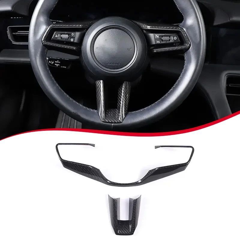 

Для Porsche Taycan 2019-2024 настоящая карбоновая рамка рулевого колеса автомобиля, крышка панели, отделка салона автомобиля, аксессуары
