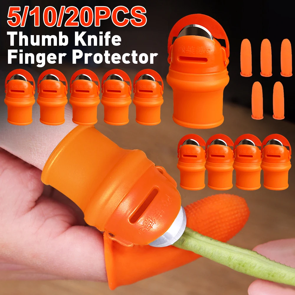 Picking Vegetable Thumb Knife Finger Protector Finger Harvest Knife Protective Fingertip Rubber Cover Thumb Cutter Gardening Too