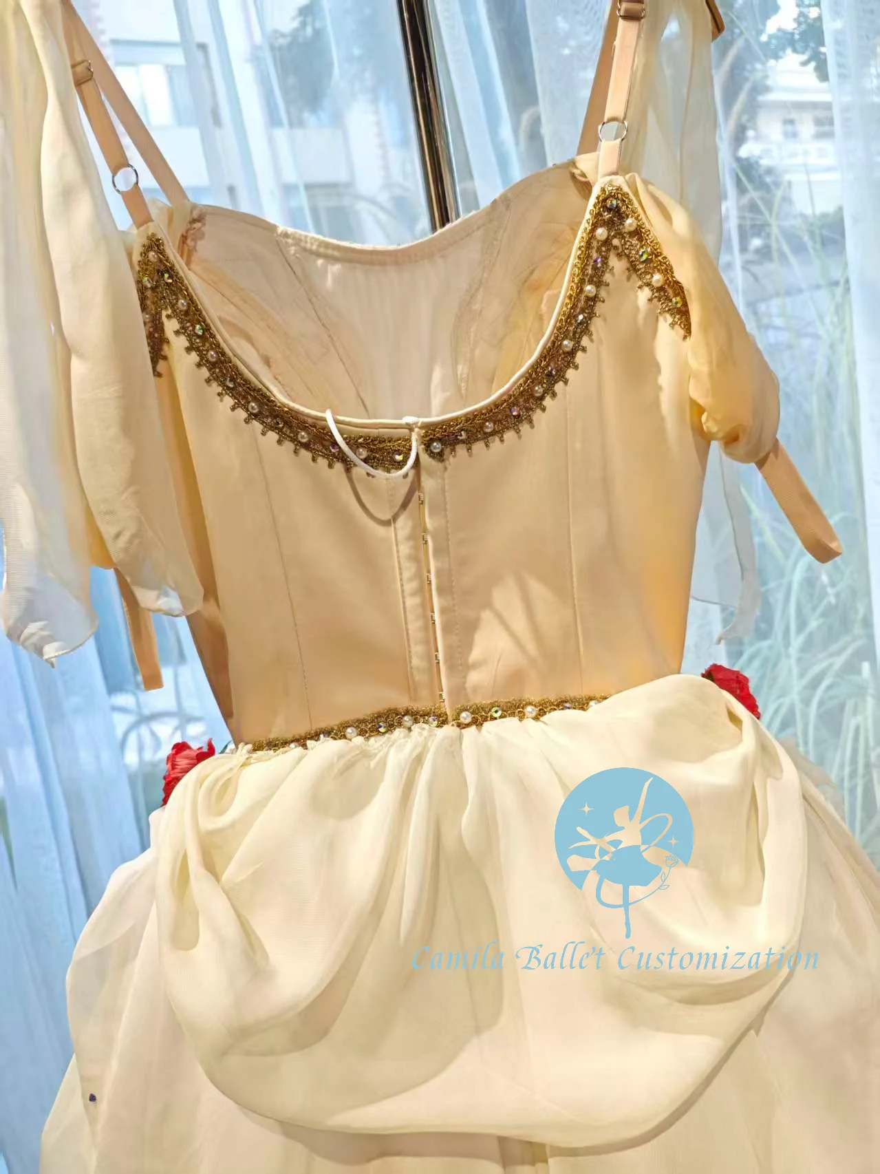 Hochwertiger, maßgeschneiderter Flora's Awakening Variations Ballettaufführungswettbewerb für Erwachsene und Kinder, Gazerock, langer Rock