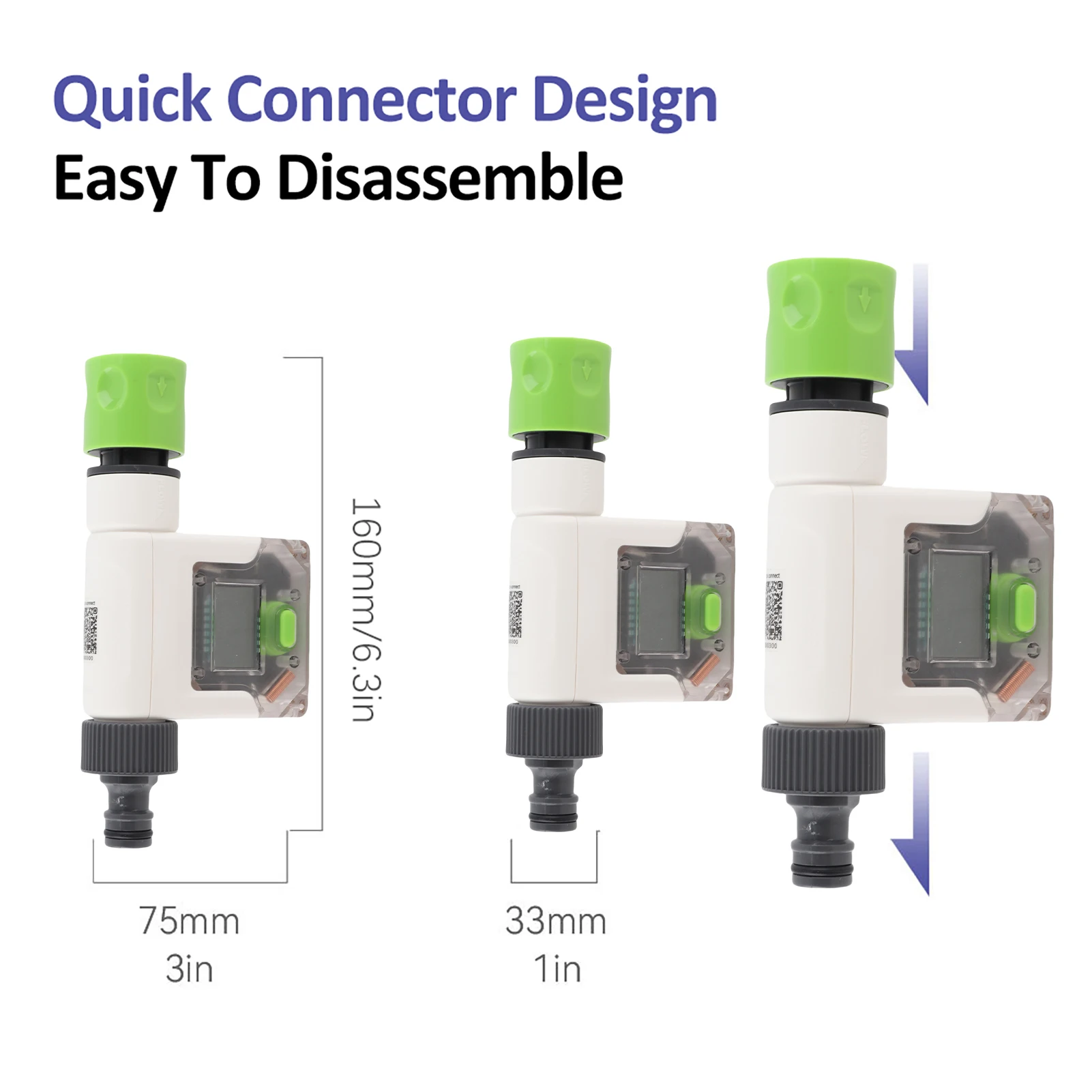 WiFi Water Flow Meter for Garden Hose Smart Water Meter 4 Flow Modes Real-Time Flow Tracking Easy Reading Display Usage Alerts