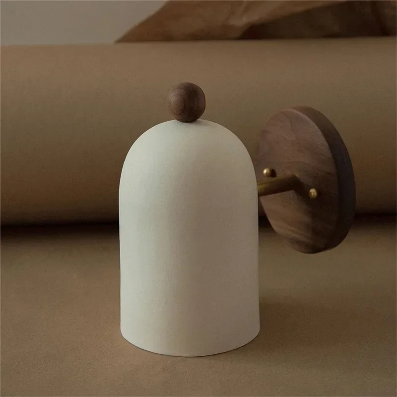 Large Wall Lamp Nordic Walnut wood decoration light Retro Bedside Atmosphere Japanese home  mirror headlight