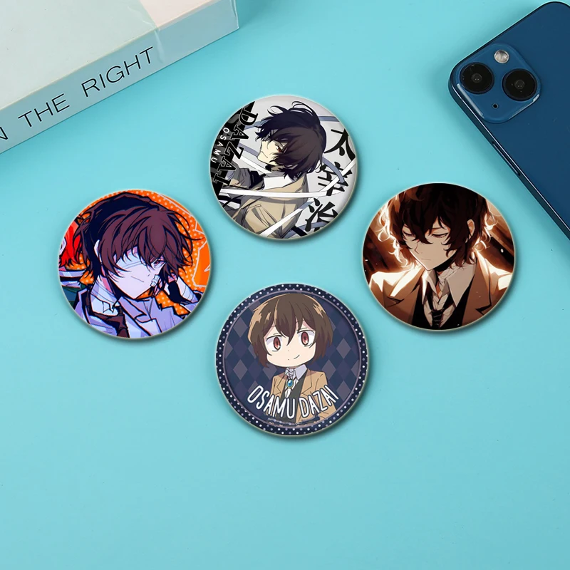 Dazai Osamu,Nakajima Atsushi,Nakahara Chuuya,Edogawa Rampo Badge Cartoon Anime Figure Enamel Pins for Backpack Jewelry Clothes