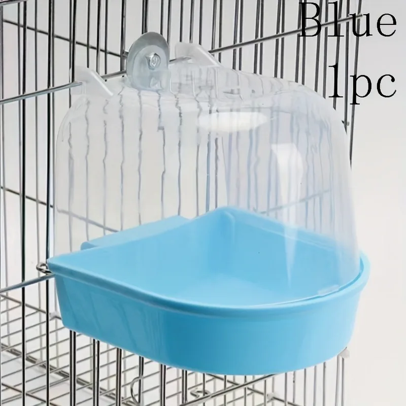Transparente Vogelbadewanne – spritzwassergeschützte PP-Dusche für Papageien, Wellensittiche und Conures mit leicht zu greifendem Griff – Detail 8