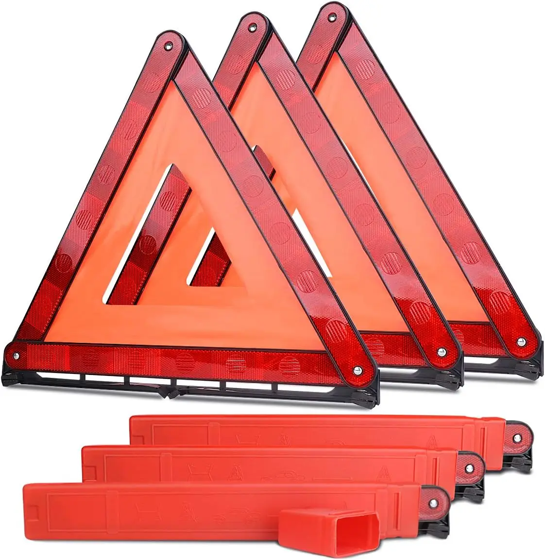 3 Pack of Emergency Car KitSafety Triangle Kit Road Emergency Warning Reflector Roadside Reflective Early Warning Sign Foldable