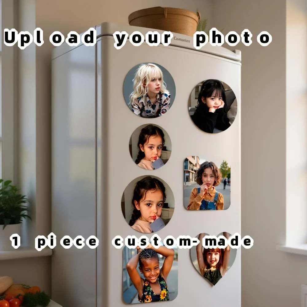 1/3/5pc round Custom Picture Fridge Decor Magnet Anti-lost Memo Magnet Fridge Souvenir Magnet Decor Magnet Magnet Note Holder