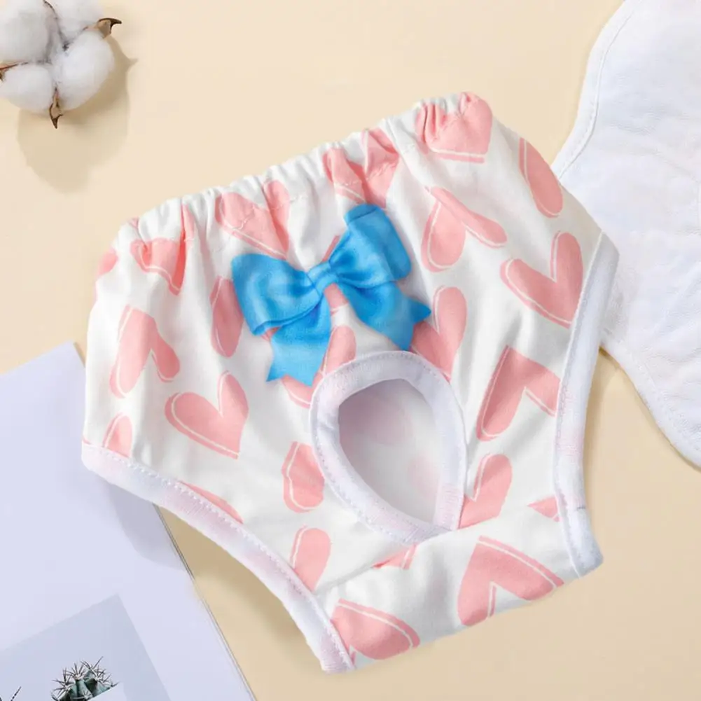 Dog Menstrual Underwear Comfortable Absorbent Pet Menstrual Pants Prevent Mess with Breathable Bow Dog Clothes for Dogs