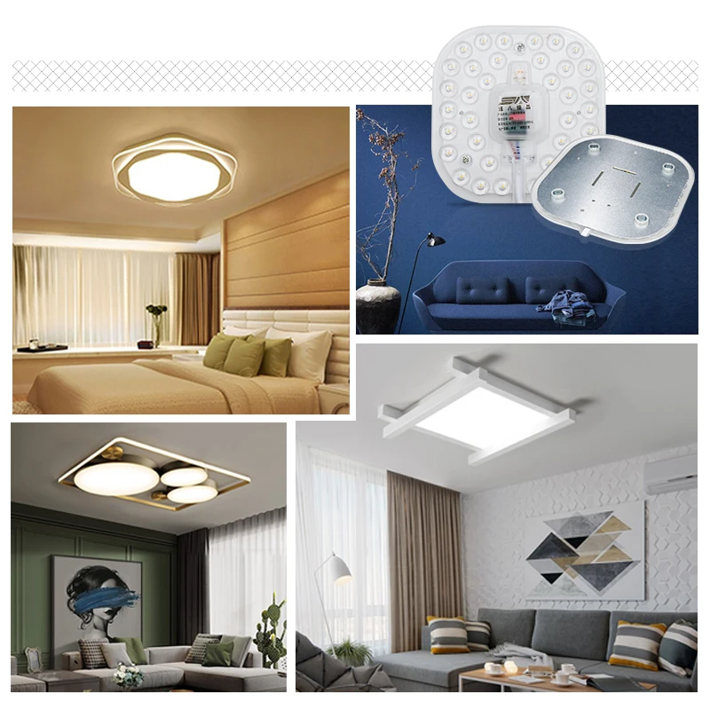 Led Ceiling Lamp 220V Ceiling Lights Module 12W 18W 24W 36W Replace Panel Light Source for Bedroom Kitchen Indoor Home Lighting