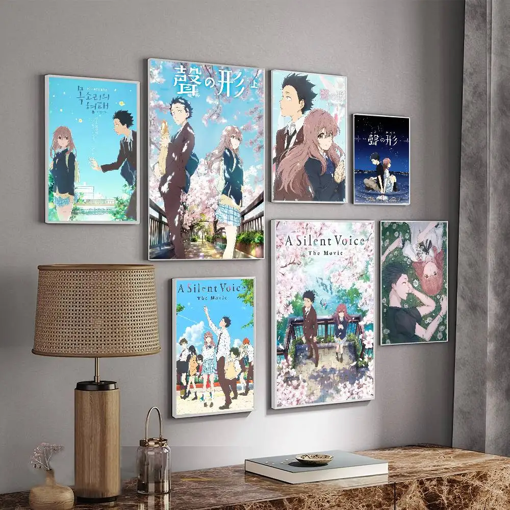 A Silent Voice Movie Movie Sticky Posters Retro Kraft Paper Sticker DIY Room Bar Cafe Aesthetic Art Wall Painting