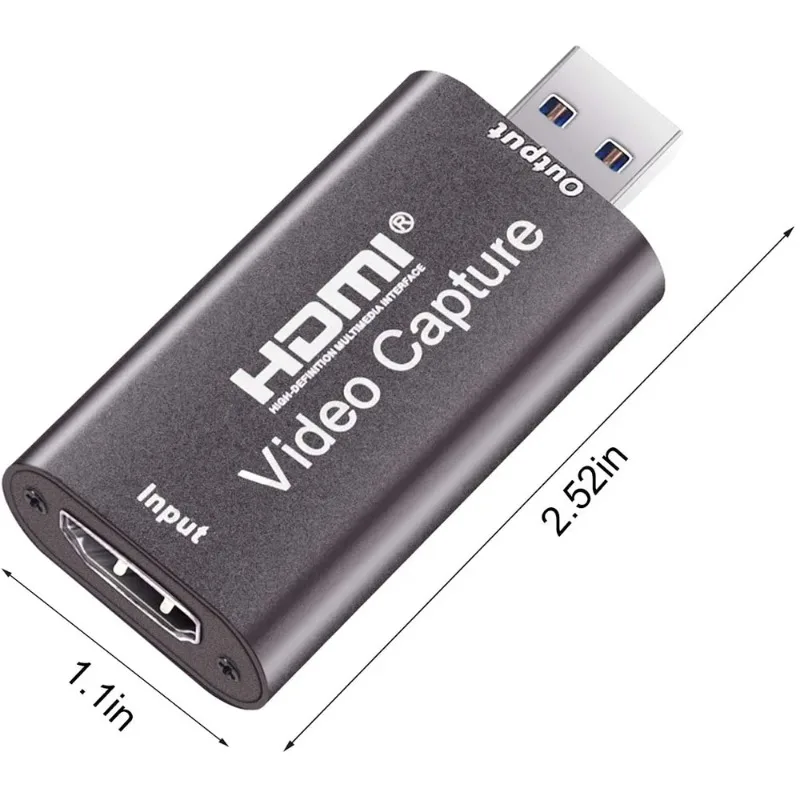 Audio Video Capture Card 60fps, 4K HDMI-compatible USB 3.0 2.0 Reliable Video Converter For Game Streaming Live Broadcasts