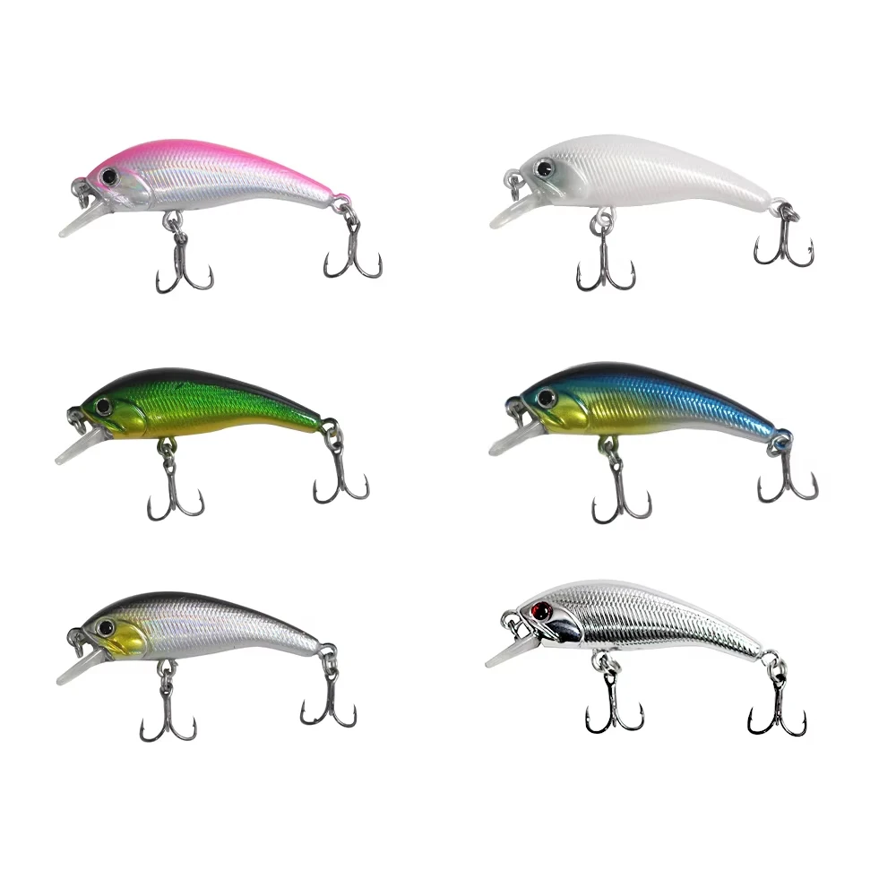 1Pcs Sinking Minnow 45mm 4g Angeln Locken Crankbait Wobbler Künstliche Kunststoff Köder Mit Haken für Bass Hecht karpfen Swimbait Tackle