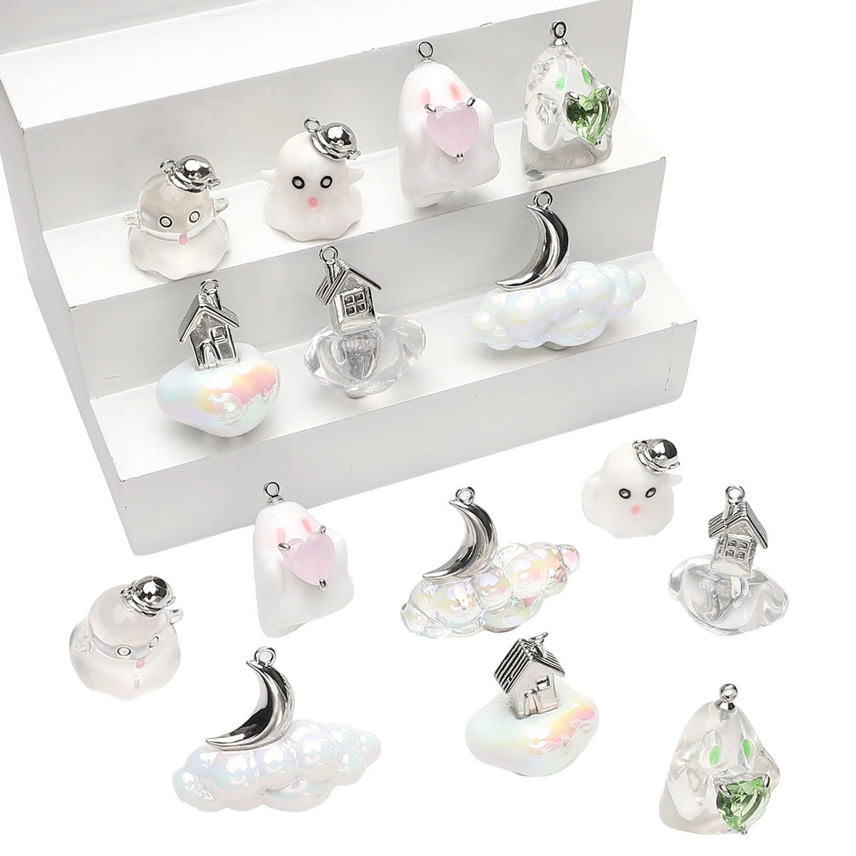 

1pc Cute Charm Bracelets Ghost Resin Charms For Jewelry Making Craft DIY Phone Chain Bracelet Findings Decor Pendant
