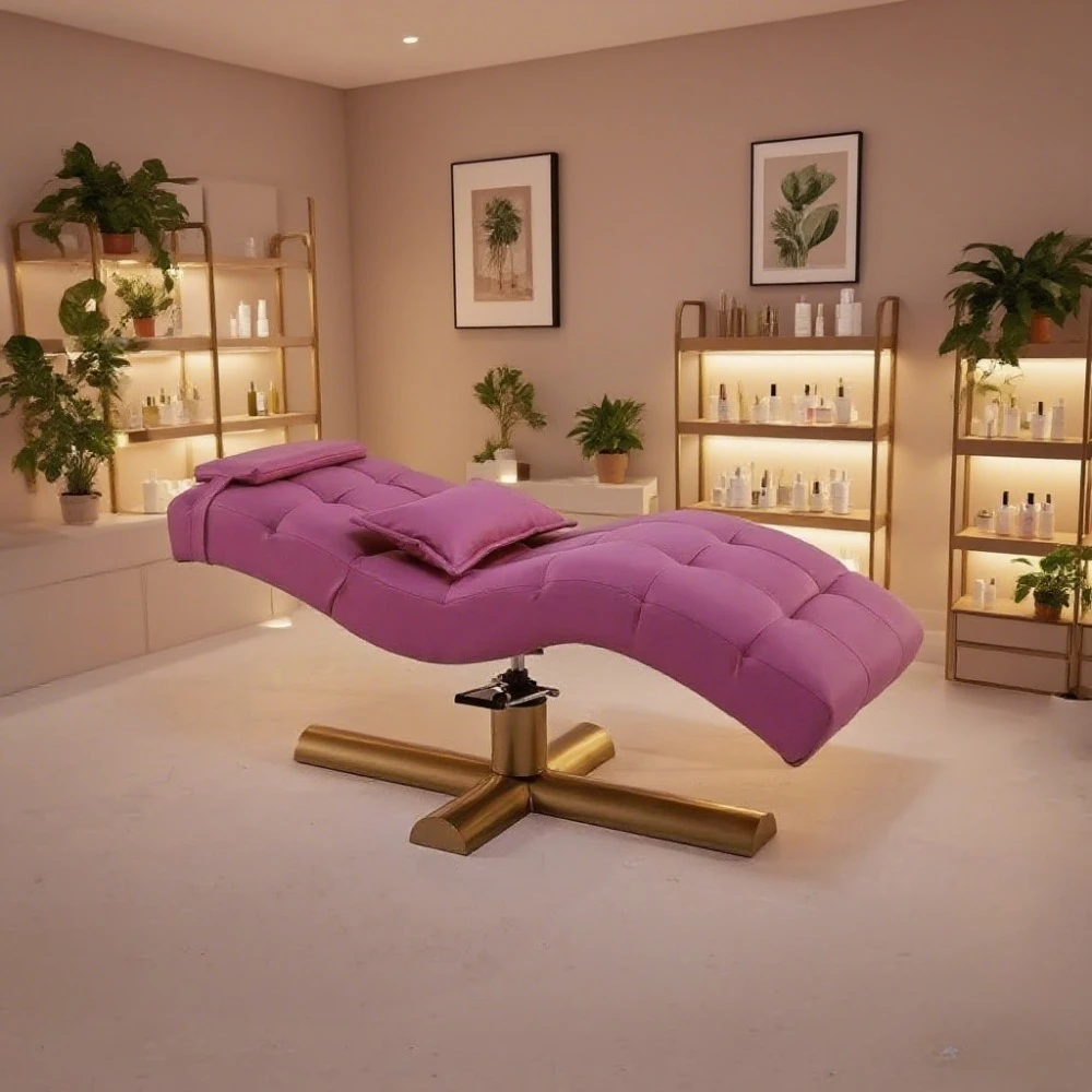 Modern Professional Massage Bed pink Gold Lash Bed for Salon Luxury Best Massage Bed