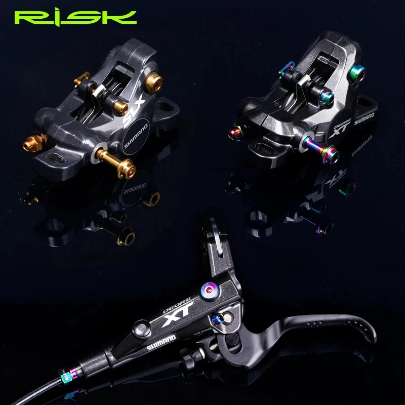 RISK MTB Bicycle Parts Oil Disc Oil Pipe Caliper Rear Plate Pin XT Disc Brake Clamping Titanium Bolts/Screws For SHIMANO/SRAM