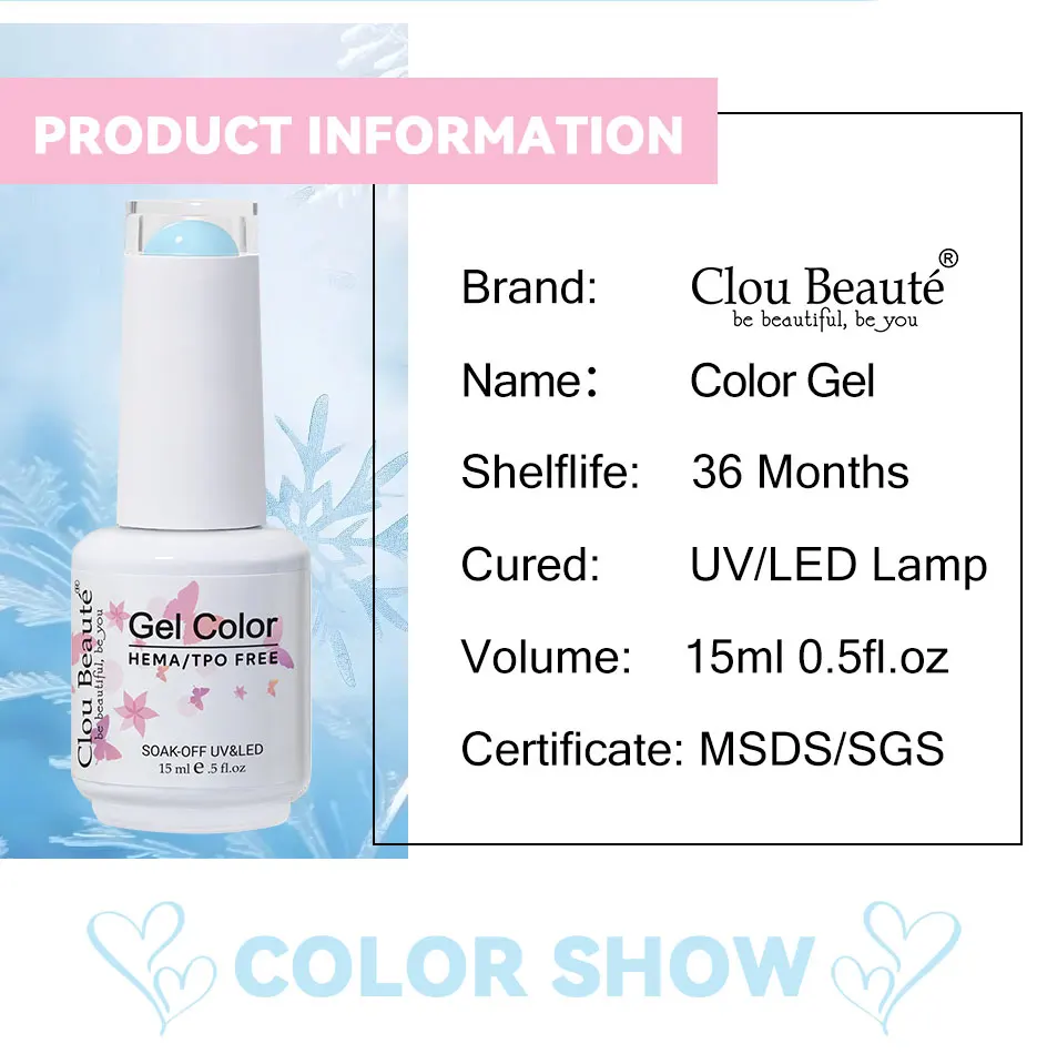 Clou Beaute 10 Stück TPO & HEMA FREIER Nagellack-Set Gel-Lack Frühlingsfarben UV-Gel Nagellack Semi-Permanent Hochpigmentierter Lack – Detail 2