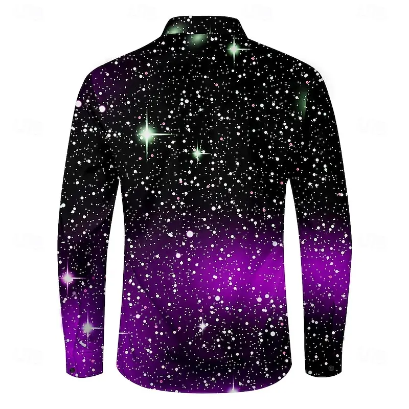 Starlight Dot Christmas Style Men\'s Shirt 2024 Hot Sale 3D Classic Fashion Manufacturer Direct Sales Daily Street Top Long Sleev