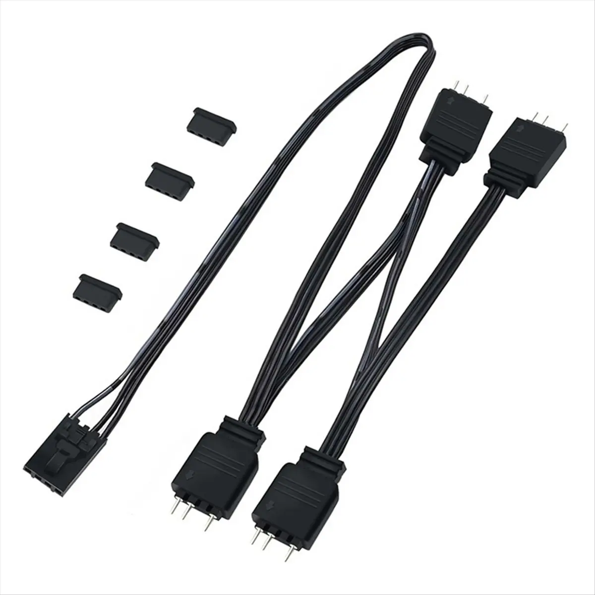 SCLS 1 to 4 ARGB Splitter Extension Cable Connect to 5V 3-Pin ARGB for Commander Core and ICUE Commander CORE XT