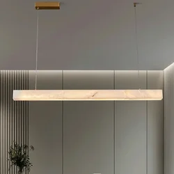 Modern Natural Marble Chandelier Living Room Dining Room Long Island Alabaster Lighting Pure Copper Chandelier Home Decoration