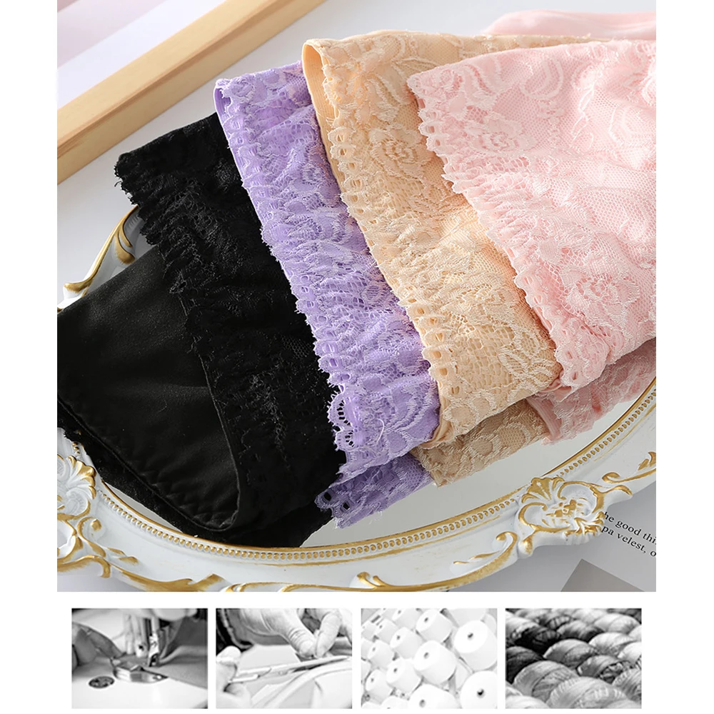 

Undies Lingerie Finetoo Beach Cozy Women Panties Plus Size Breathable Lace Edge Briefs with Soft and Stretchy Fabric