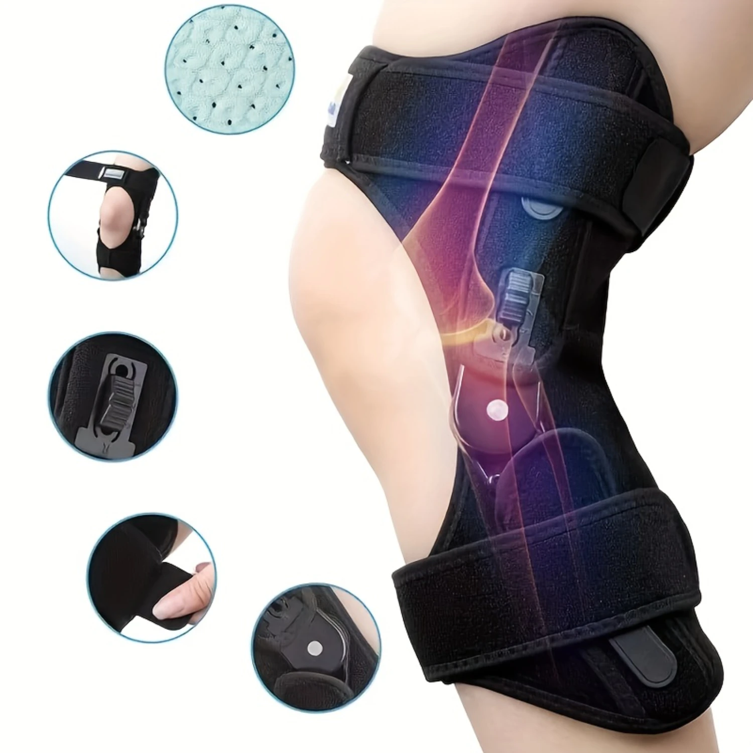 1pair Knee Brace, Knee Support With Removable Dual Side Stabilizers, Suitable For Men Women Outdoor Sports