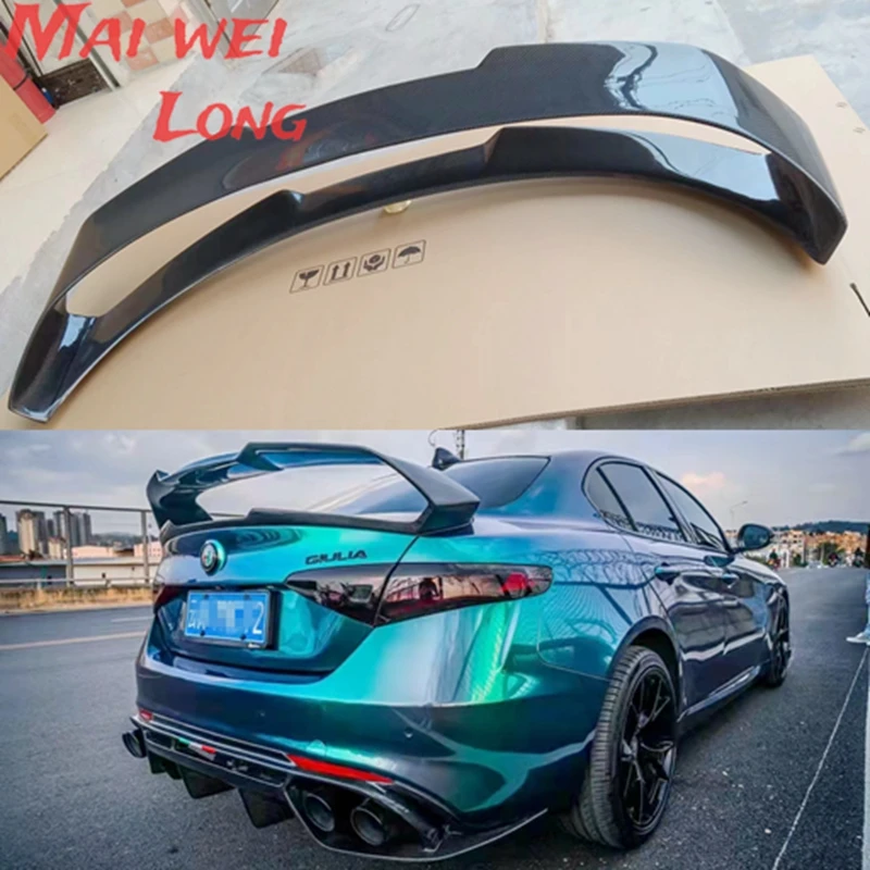 

For Alfa Romeo Giulia 2015-2019 High Quality Carbon Fiber Rear Boot Wing Spoiler Rear Roof Spoiler Wing Trunk Lip Boot Cover