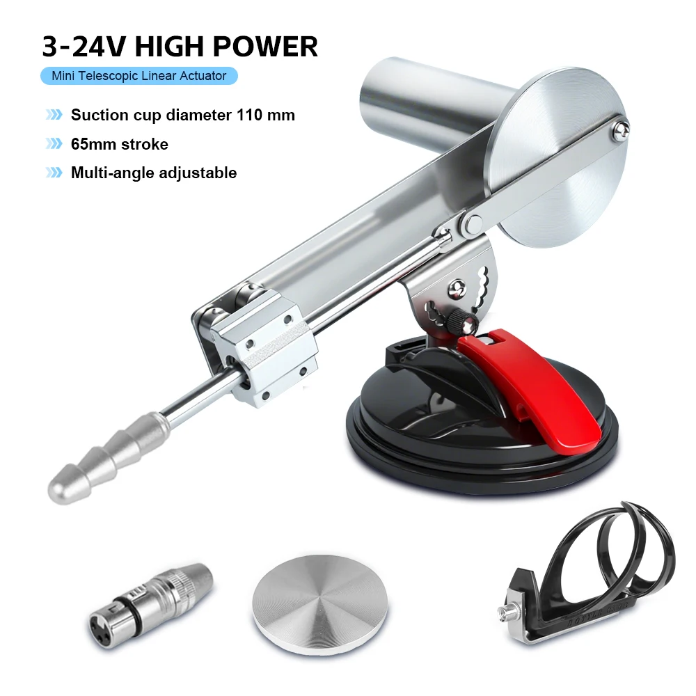 

New Style Mini Telescopic Linear Actuator Stroke 65mm High Thrust DIY Electric Linear Push Rod Refitted 3XLR Linear Actuator