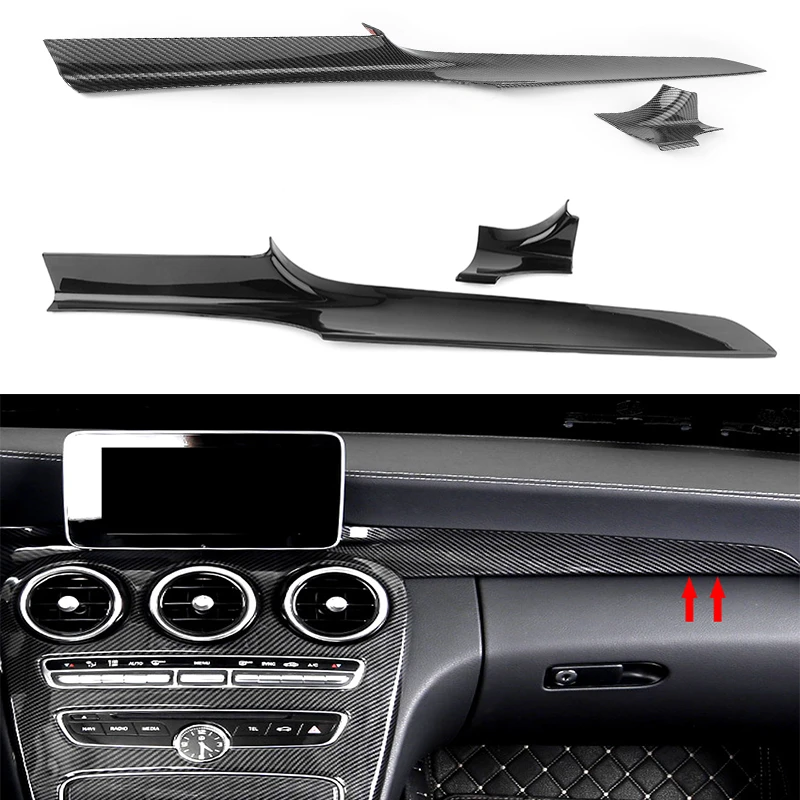 For Mercedes-Benz C-Class 2015-2018 C180L C200L GLC260 Center Console Dashboard Trim Car Interior Accessory Decoration Kits