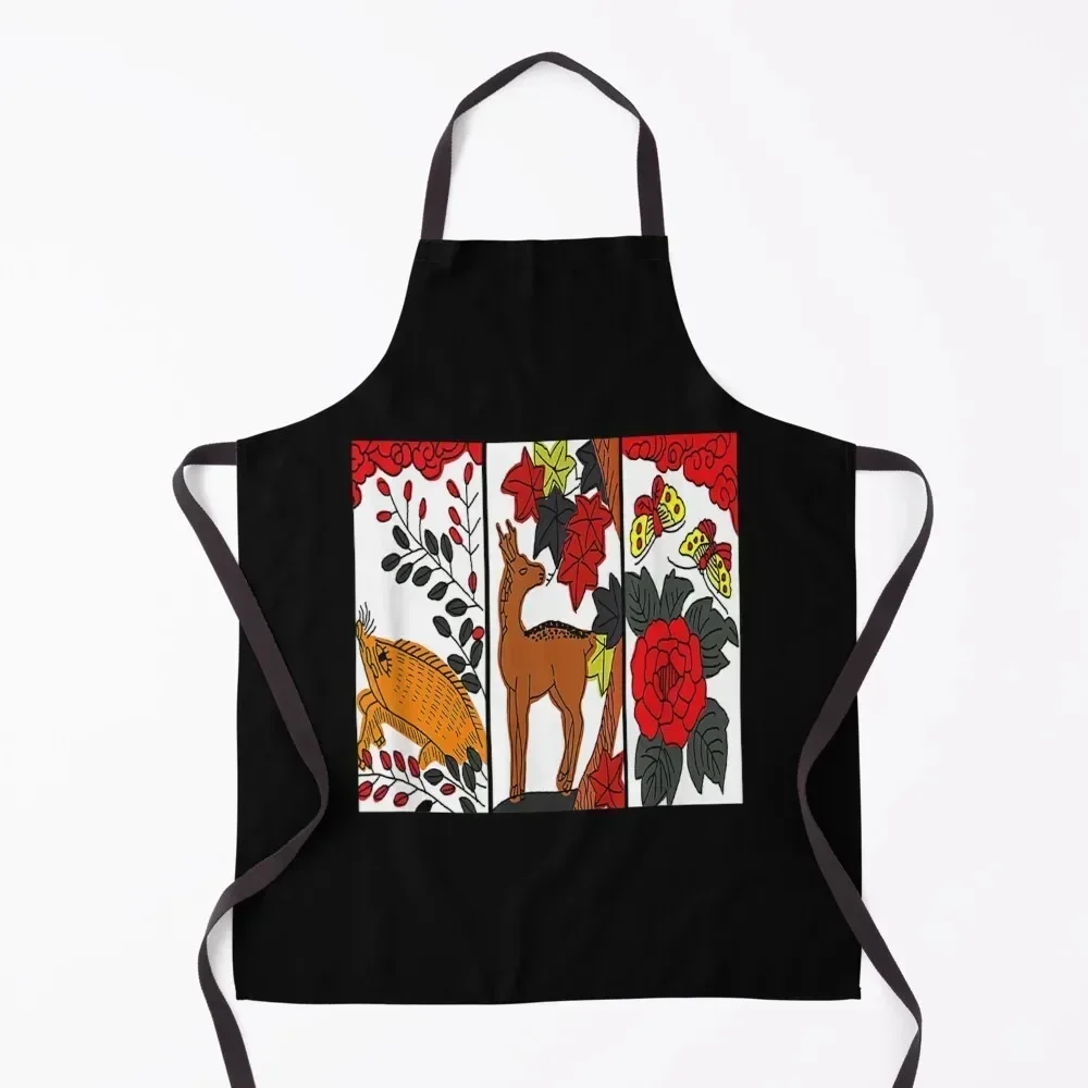 

Japanese Traditional Art Hanafuda Apron waterproof for women New year's Men'ss kitchen jacket woman Apron