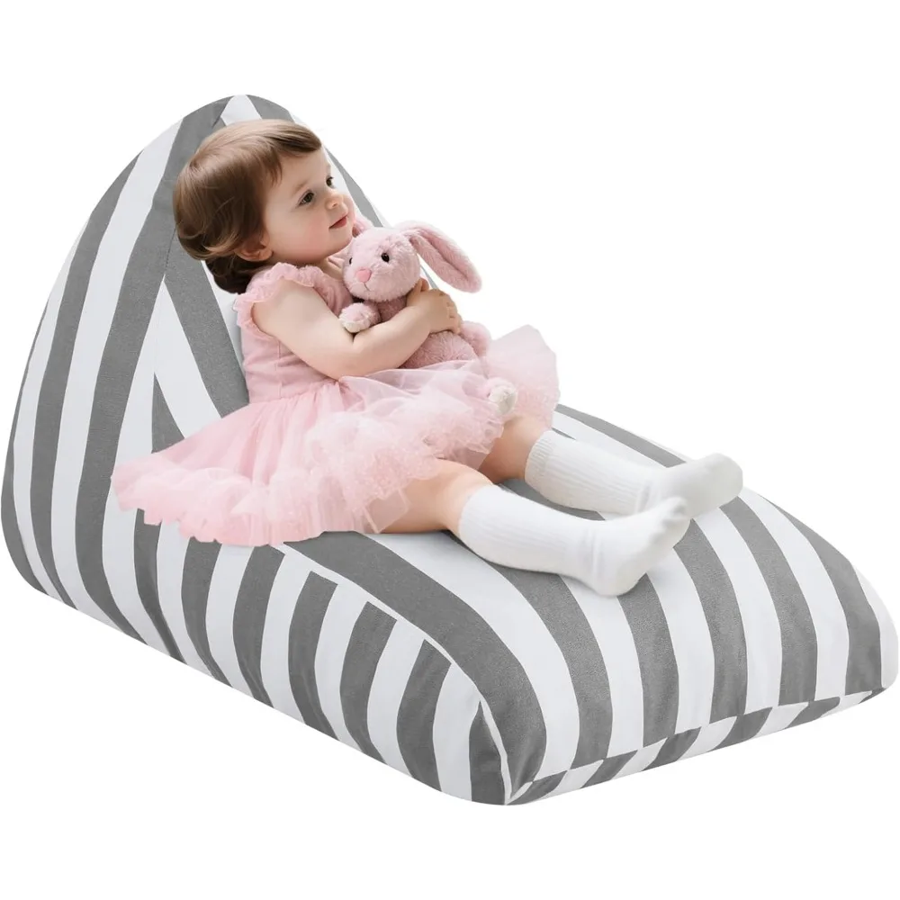 

Comfortable Cotton Bean Bag Chair for Toddlers and Kids Lazy Floor Lounger Soft Filler Included