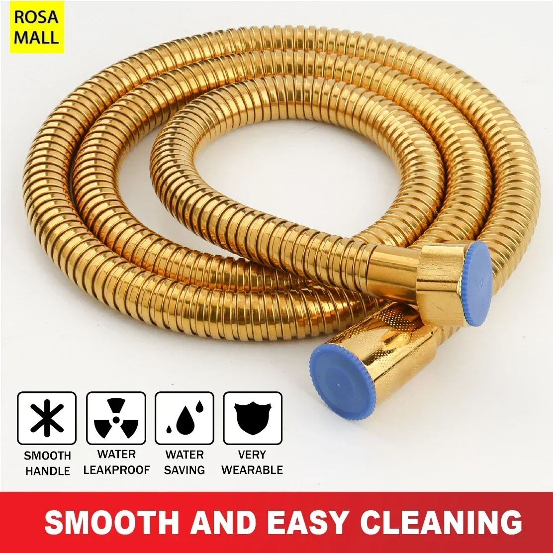 BATHROOM FAUCET HOSE SHOWER HEAD HOSE TOOLS 1.5M GOLD BIDET STAINLESS STEEL FLEXIBLE HOSE