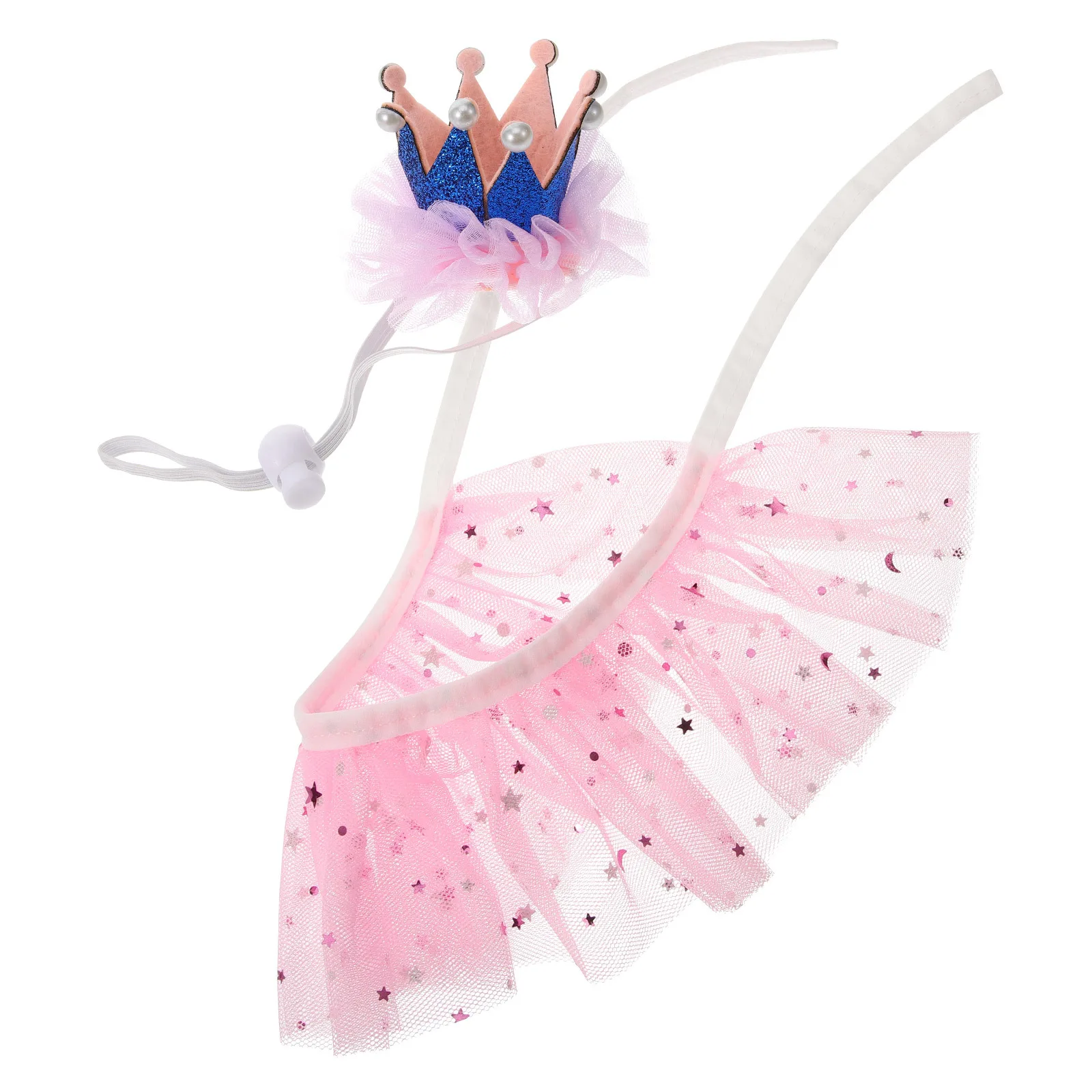 

1Set Flower Lace Collar and Hat for Cats Kitten Puppy Adjustable Pet Neck Decor Breathable Skin-Friendly Party Costume