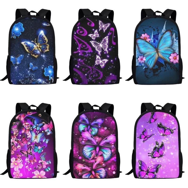 Magnifiques sacs d'école papillon pour adolescents, sac à dos pour étudiants, sacs d'école pour enfants, garçons et filles, inftalk l, sac de livre pour enfants, 16 amaran