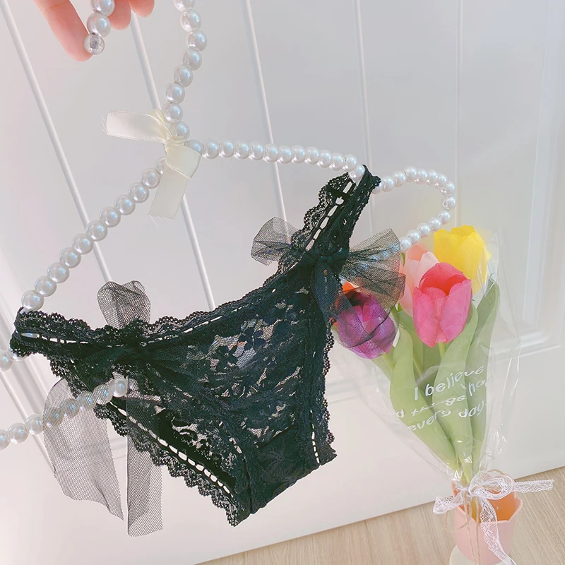 

Low Waist Lace Briefs Cotton Mesh Transparent Pants Sexy Underwear for Young Women Quick Dry Nylon Color