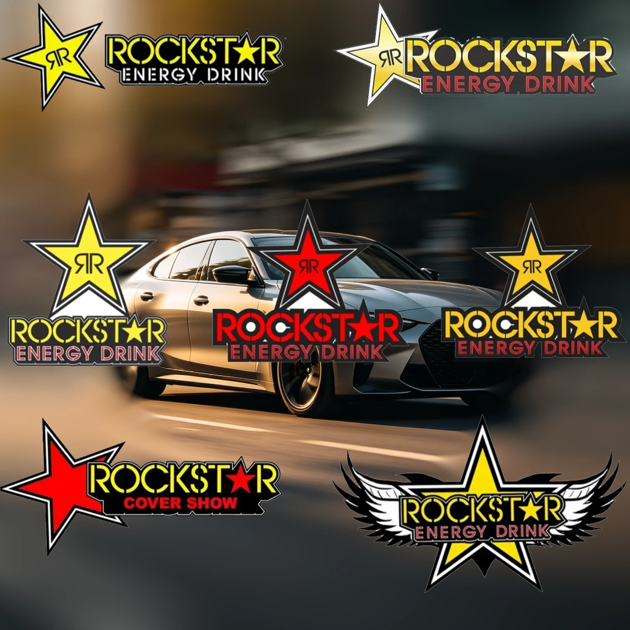 

Funny Stickers Auto Vinyl Rockstar Energy Graphic For Car Bumper Windows Motorcycle Laptop Car Accessories