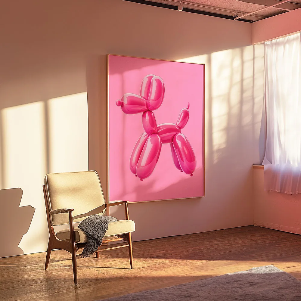 Modern Balloon Dog Poster Dorm Preppy Eclectic Print Modern Maximalist Teenager Room Decor Living Room Bedroom Home Decor