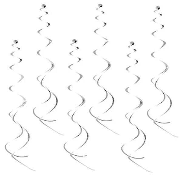 

6Pcs Spiral Swirl Hanging Pendants 90cm Colorful Long-Lasting Party Decorations Wedding Birthday Christmas Festival Events
