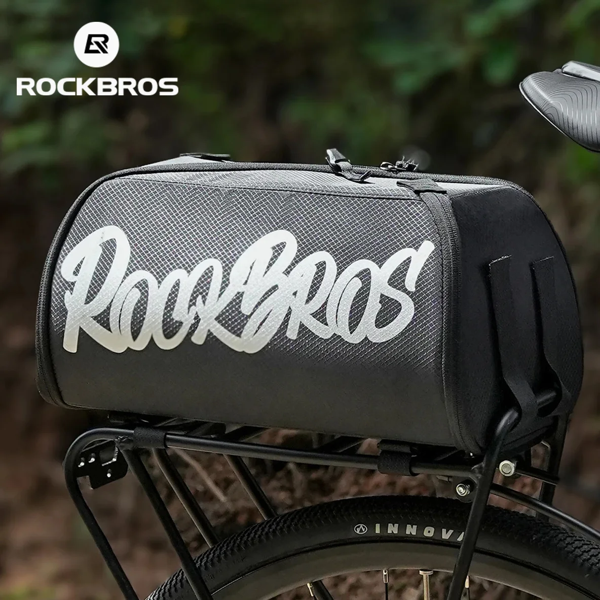 

ROCKBROS 11.6-15L Bike Trunk Bag Large Capacity Rear Rack Pannier Travel Shoulder Bag MTB Road Touring Bicycle Accessories