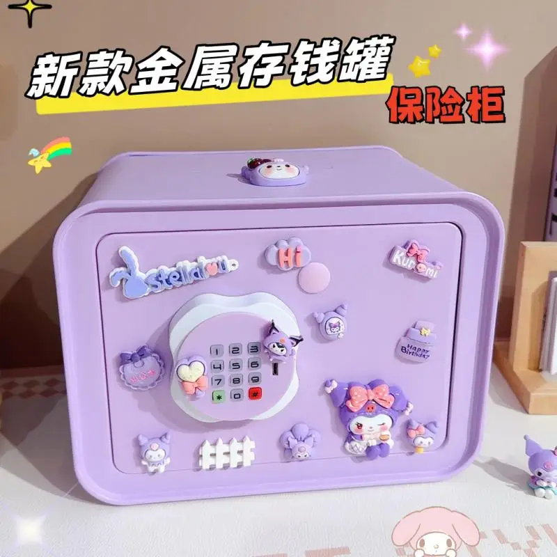 

Kuromi Sanrio Cartoon New piggy bank Kawaii only enters does not leave password lock savings cabinet child highend birthday gift