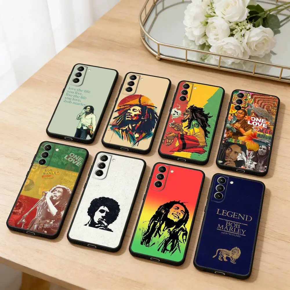 

Чехол для телефона Singer B-Bob M-Marleys для Samsung S25,24,23,22,30,21,10,9,Ultra,Plus,Lite,FE,4,5 G, мягкий черный чехол