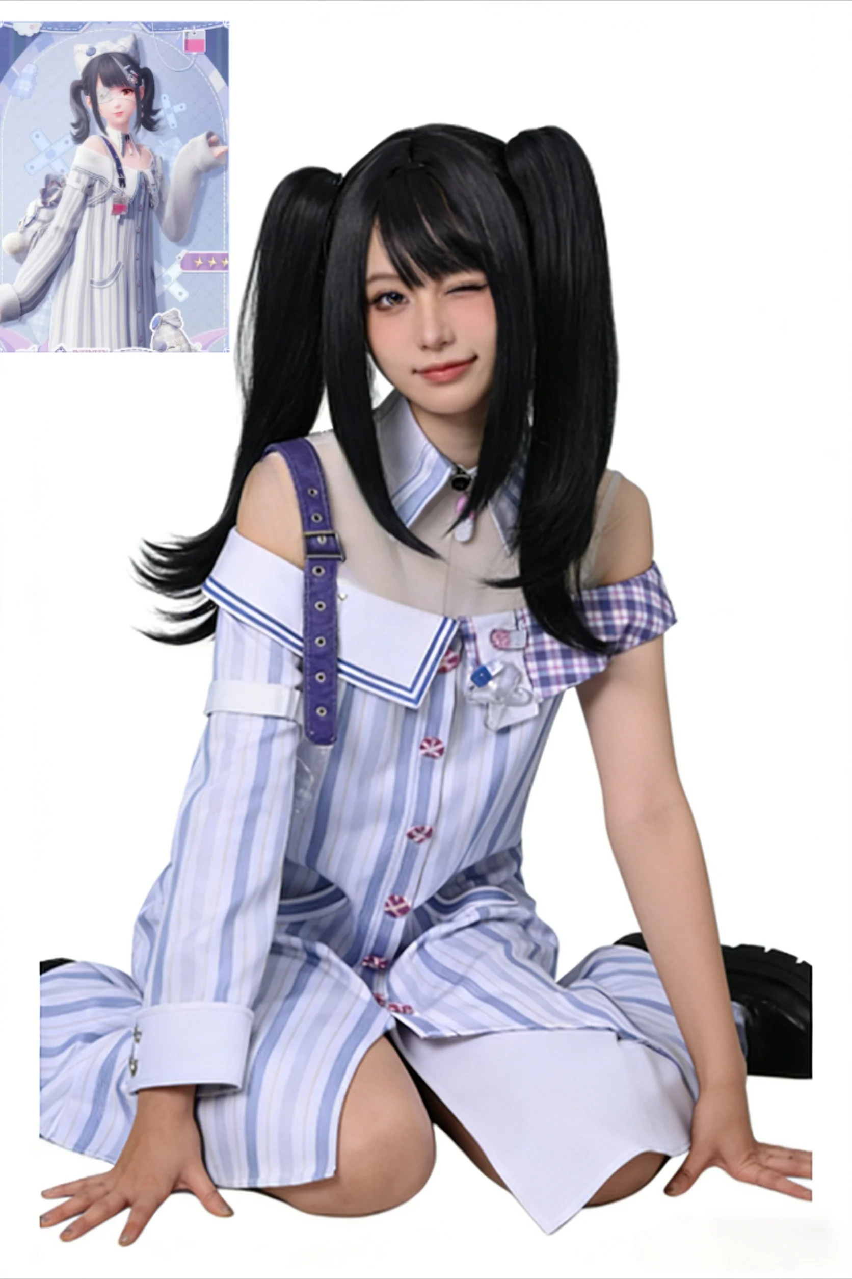 

Game Infinity Nikki Cosplay Halloween Party Suits Sick Experiment Fantasy Role-playing Costume Full Set Including Wig for Women