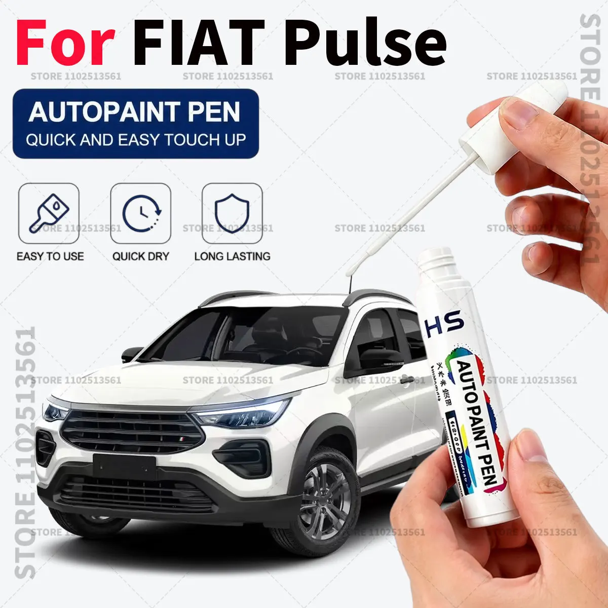 For FIAT Pulse Car Touch Up Paint Pen Scratch Chip Repair Paint Bank White Amalfi Blue Volcano Black Silverstone GIiray Red Gray