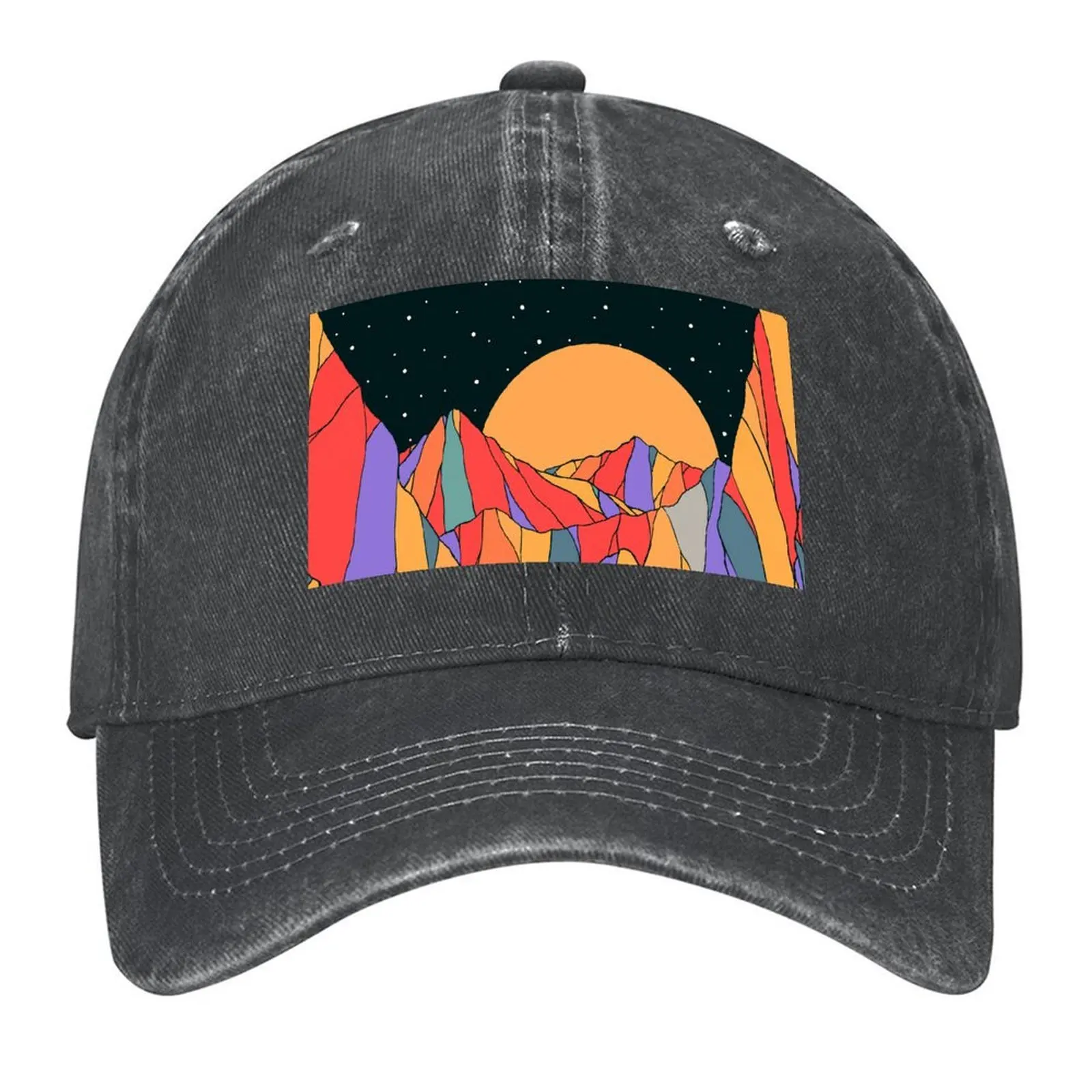 

A rainbow land under the stars Baseball Cap Brand Man cap Streetwear cute Anime Hat For Women Men's