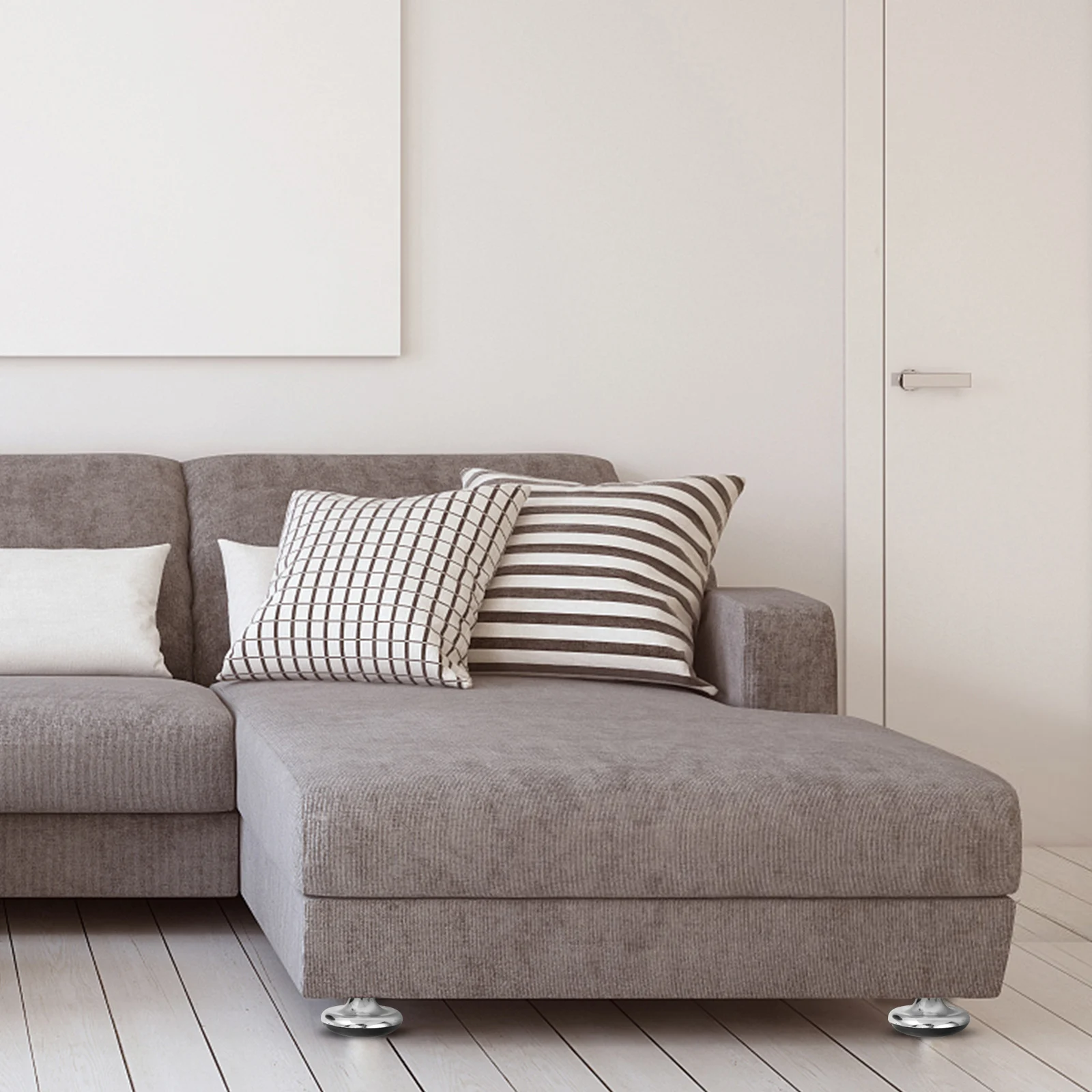 

8 Pcs Furniture Bed Feet Chrome Glides Metal Protectors Strong Capacity Versatile UseCabinet Legs Desk Supports