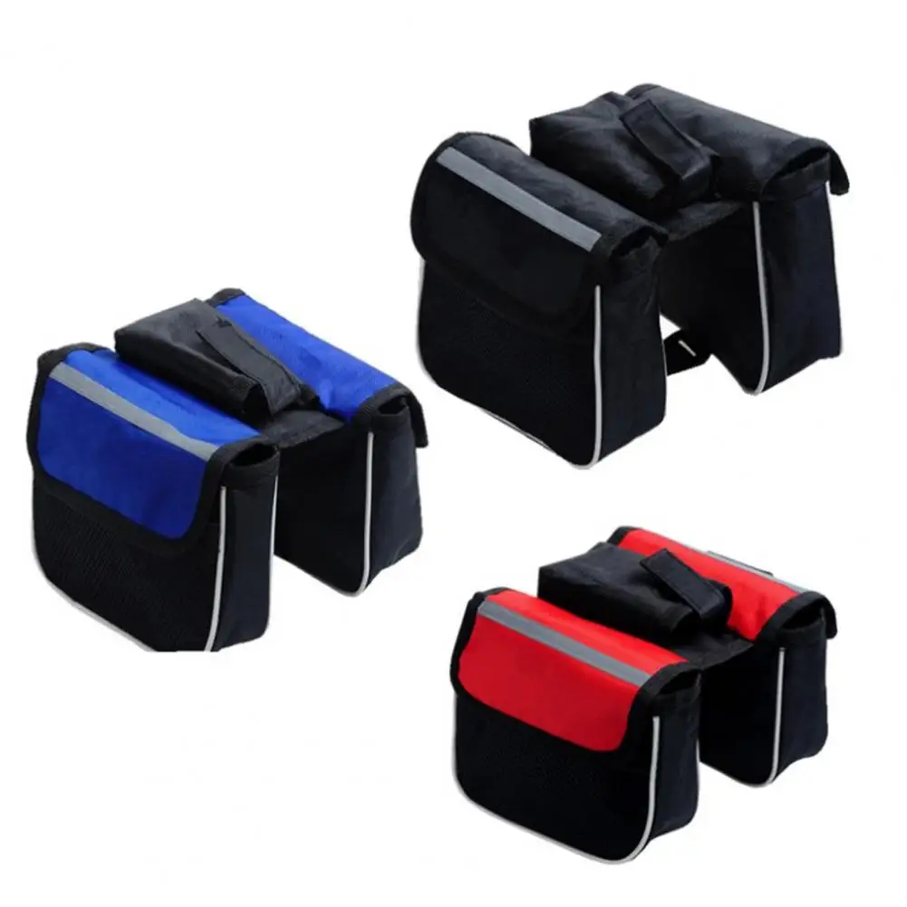 Bicycle Front Beam Bag Useful Cloth Bicycle Saddle Bag 3-in-1 Bike Front Beam Upper Tube Saddle Bag MTB Supply