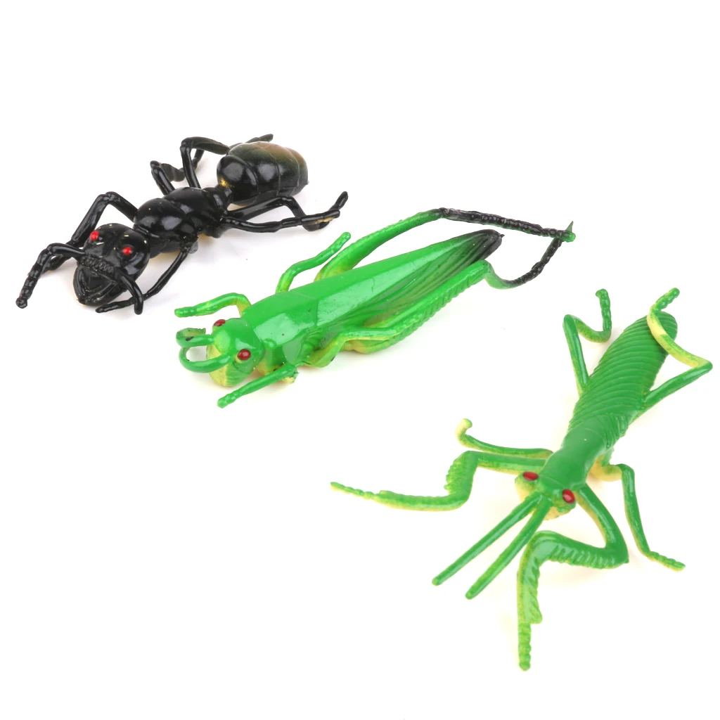 12x Plastic Vivid Model Figure Kids Toys Bug Mantis Scorpion Ant Bee