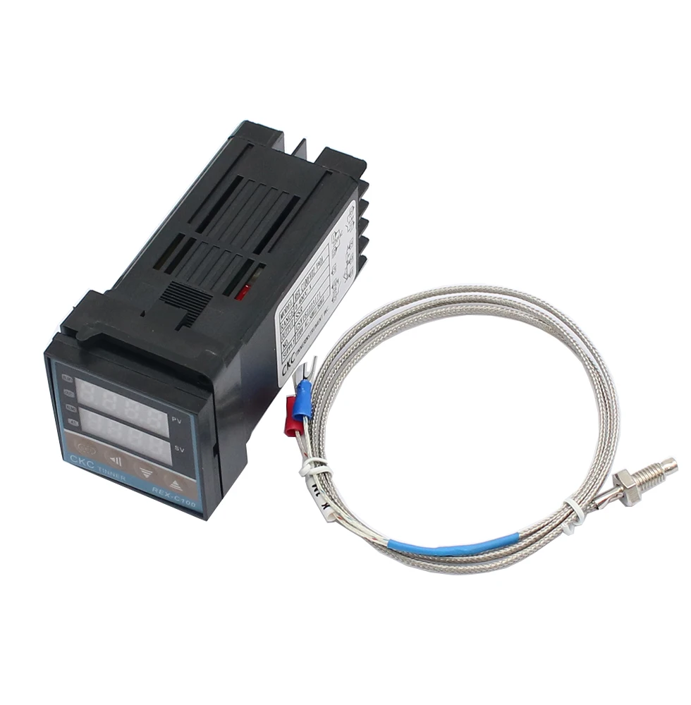 REX-C100 digital temperature controller thermostat relay output + K type thermocouple sensor 48 x 48